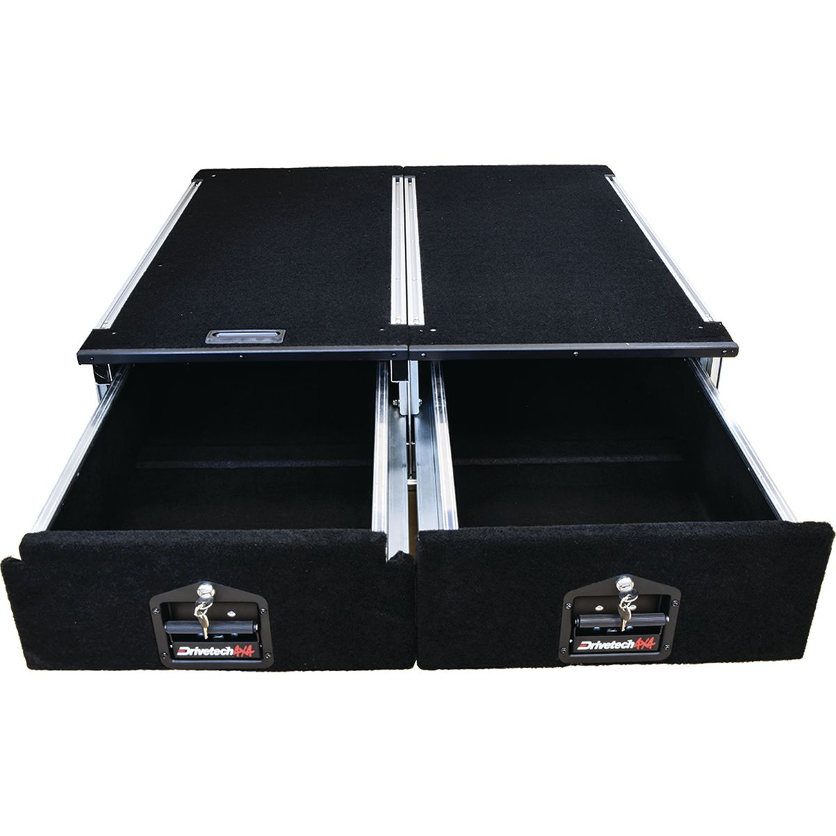 Drivetech4x4 Vehicle Drawer Twin Aluminium 1000 inc. Fridge Slide - DT-DS1000T