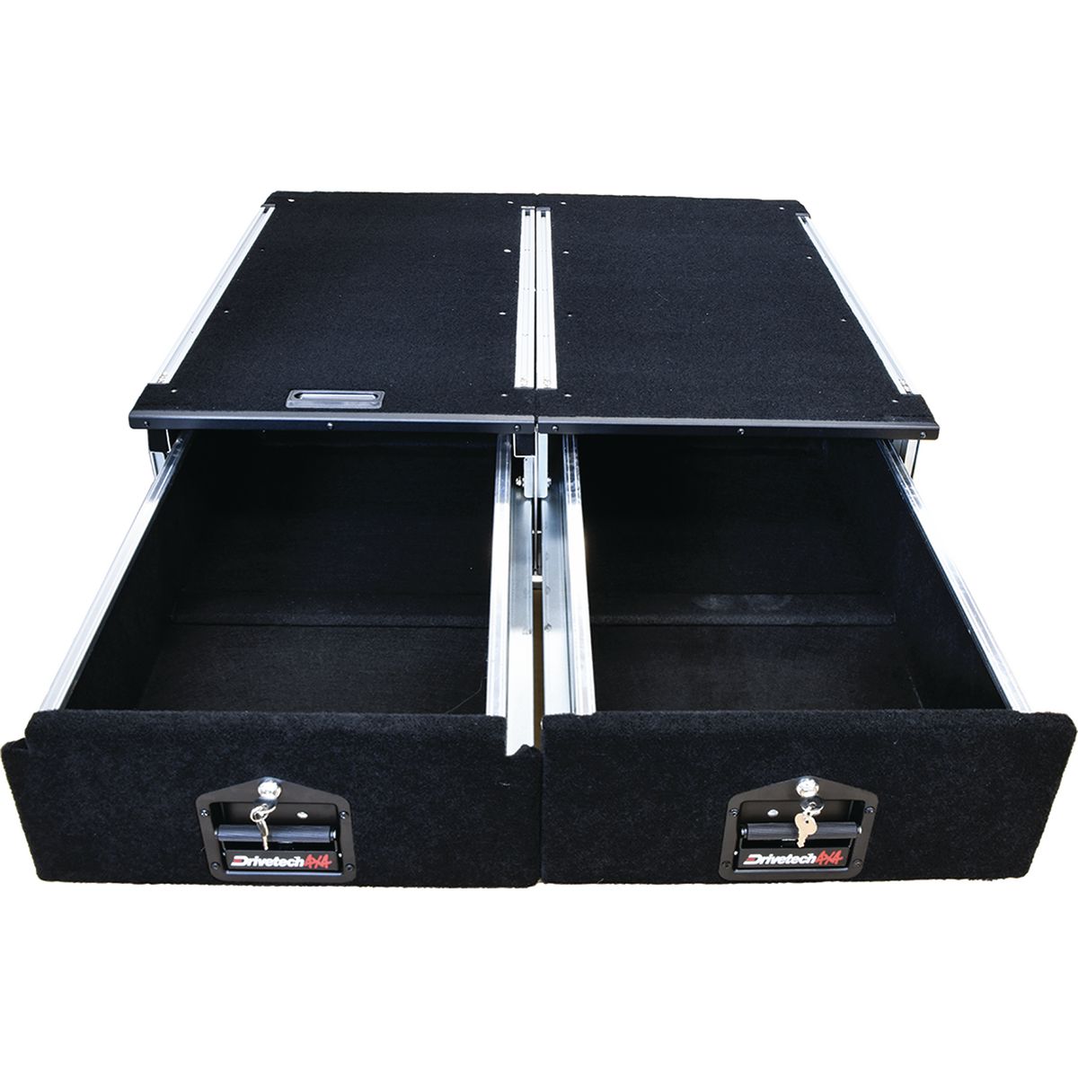 Drivetech4x4 Vehicle Drawer Twin Aluminium 900 inc. Fridge Slide - DT-DS900T