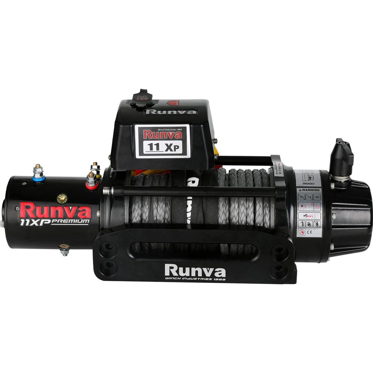 Runva 11XP Winch with Snatch Recovery Bag, Gloves, Recovery Gear (Tree Trunk Protector, Winch Ring, Extension Rope)