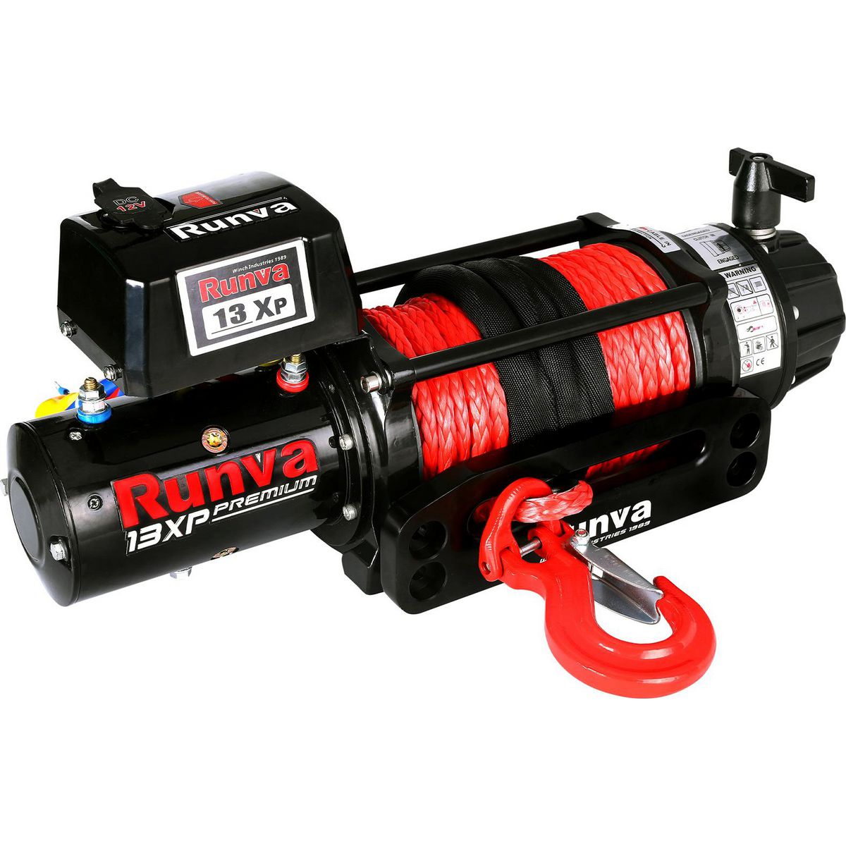 Runva 13XP Winch with Snatch Recovery Bag, Gloves, Recovery Gear (Tree Trunk Protector, Winch Ring, Extension Rope)