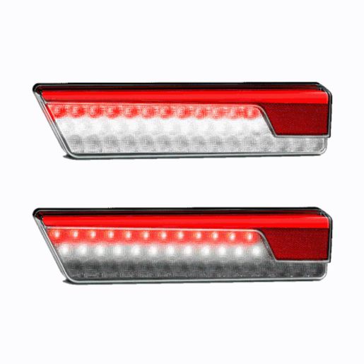 LED Autolamps 355 Series Multi Volt Black Stop/Tail/Indicator/Reverse/Reflector LHS & RHS Twin Blister Pack - 355BARWM-2