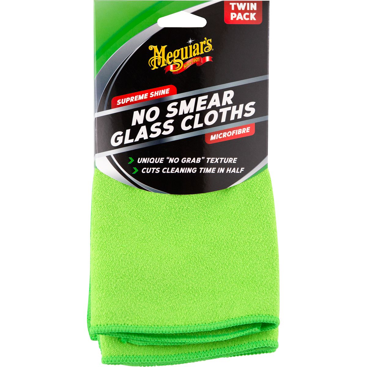 Meguiar's Supreme Shine No Smear Glass Cloth Twin Pack - AG3032T