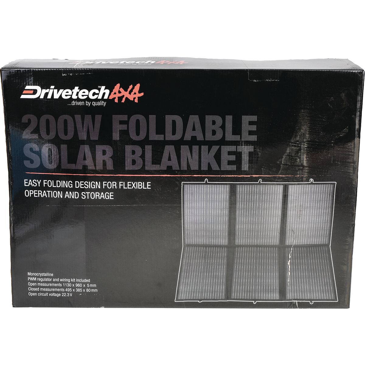 Drivetech 4x4 200W Foldable Solar Blanket - DTSB200