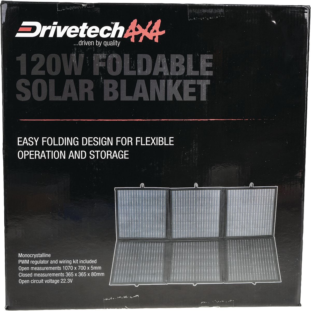 Drivetech 4x4 120W Foldable Solar Blanket - DTSB120