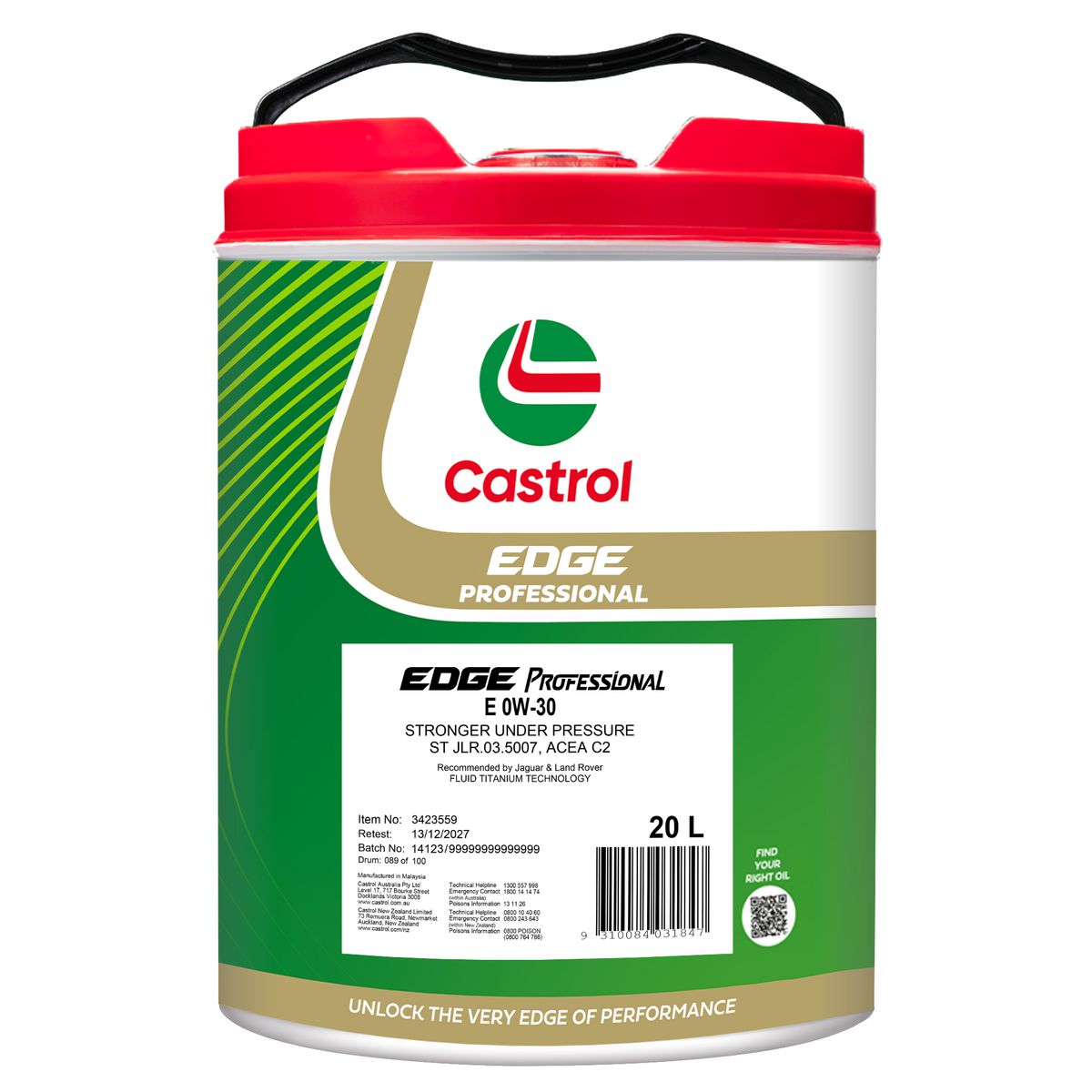 Castrol Edge Professional E 0W-30 Engine Oil 20L - 3423559