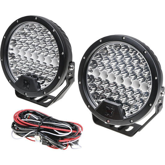Maxi Trac 220mm LED Driving Light Kit, 20582 Lumens, Waterproof, Wiring Harness Included - MTDL-240KIT