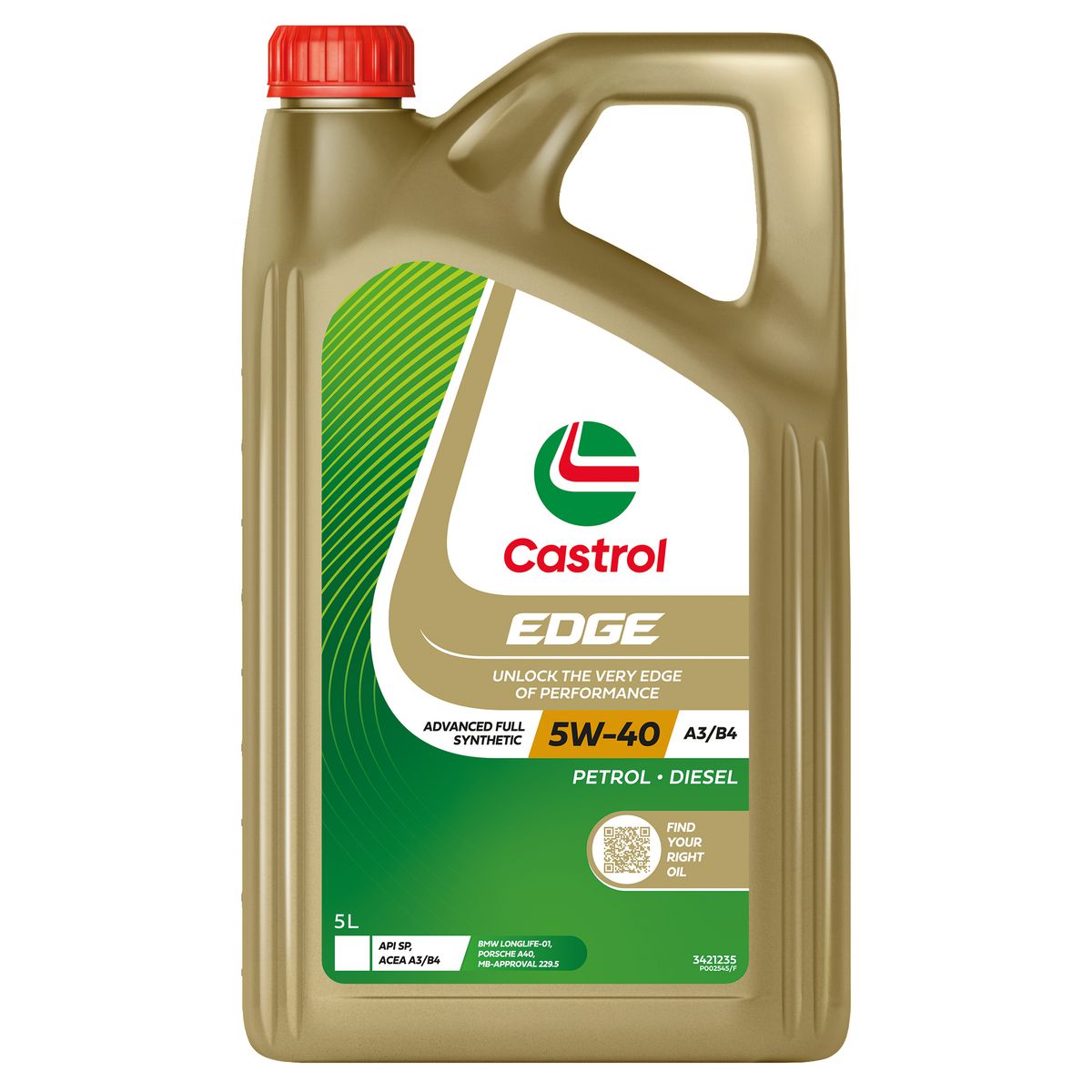 Castrol Edge 5W-40 Engine Oil A3/B4 5Ltr - 3421235