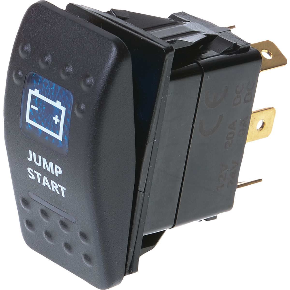 Drivetech 4x4 Rocker Jump Start Switch Off Mom On SPST 12 or 24V Blue Illumination - DT-11047