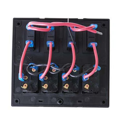 Drivetech 4x4 Rocker 4 Switch Panel On - Off - SPST 12 or 24V Blue Illumination - DT-11030