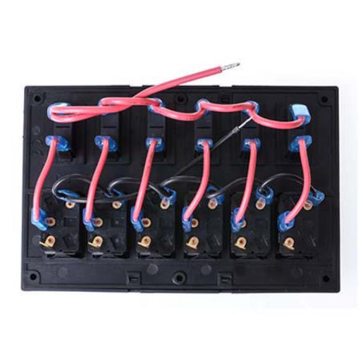 Drivetech 4x4 Rocker 6 Switch Panel On - Off - SPST 12 or 24V - DT-11031