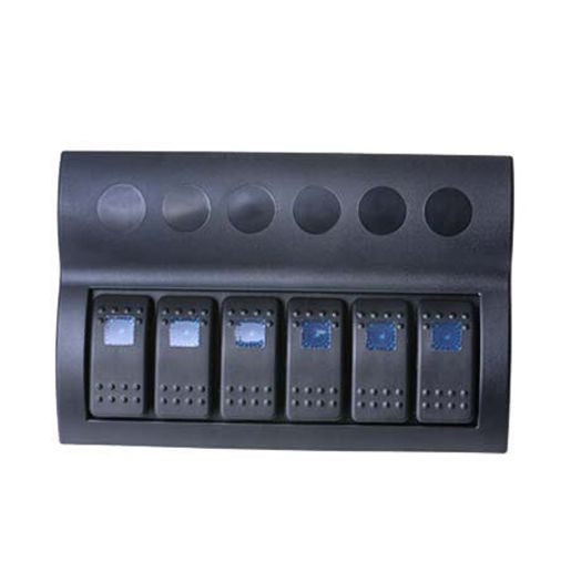 Drivetech 4x4 Rocker 6 Switch Panel On - Off - SPST 12 or 24V - DT-11031