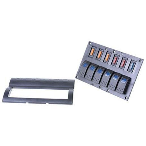 Drivetech 4x4 Rocker 6 Switch Panel On - Off - SPST 12 or 24V - DT-11031