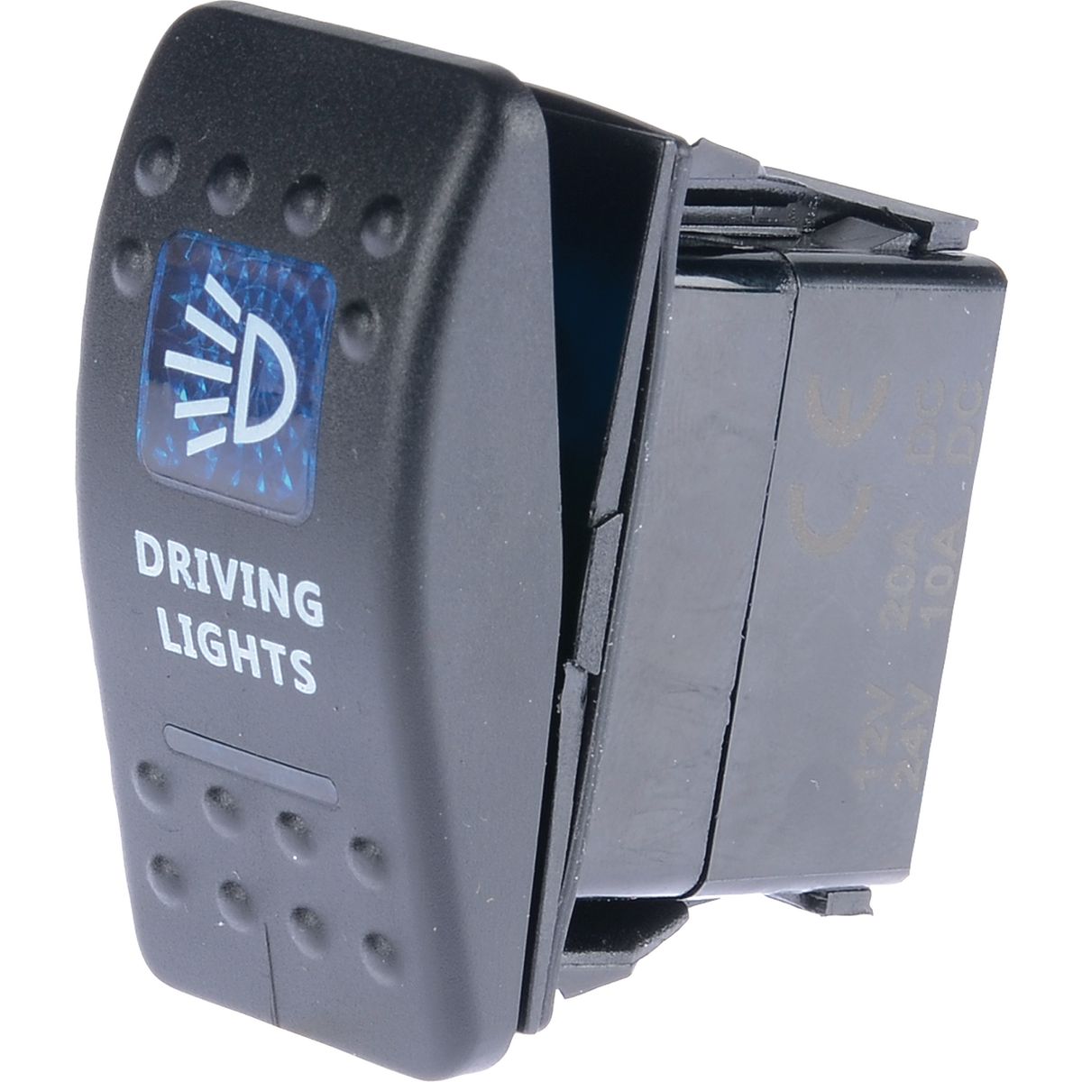 Drivetech 4x4 Rocker Driving Light Switch On Off SPST 12 or 24V Blue Illumination - DT-11008