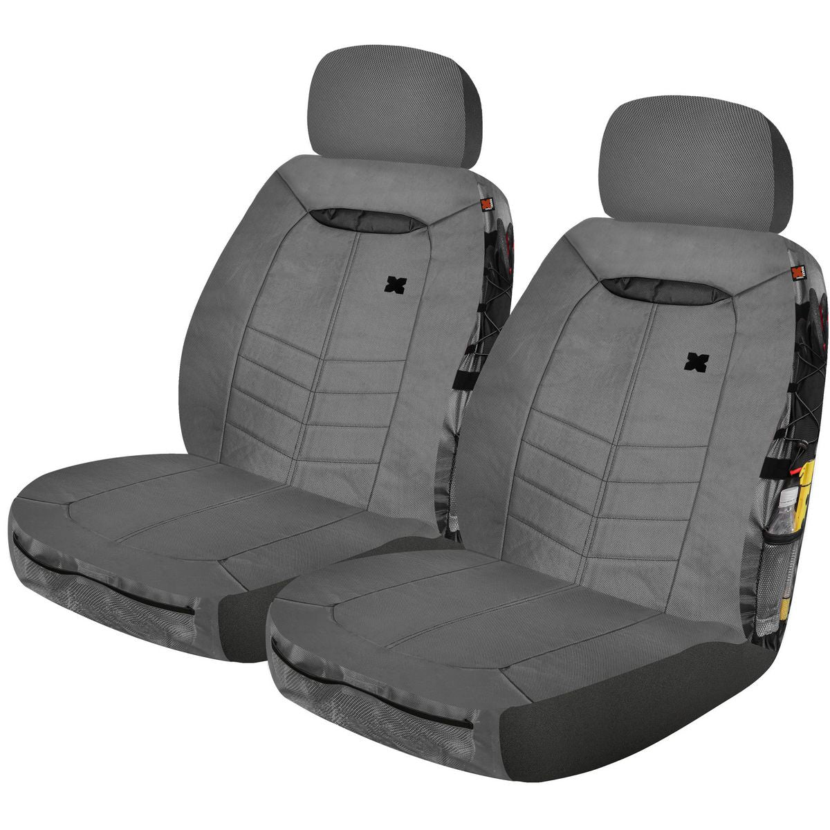 Maxi Trac Front Car Seat Covers Canvas, Grey  - Pair - MTSCFT-RIP