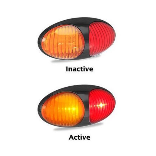 LED Autolamps Amber/Red Side Marker LED, Red/Amber Lens, 40cm Cable, Black Bezel Blister Pack - 37ARM