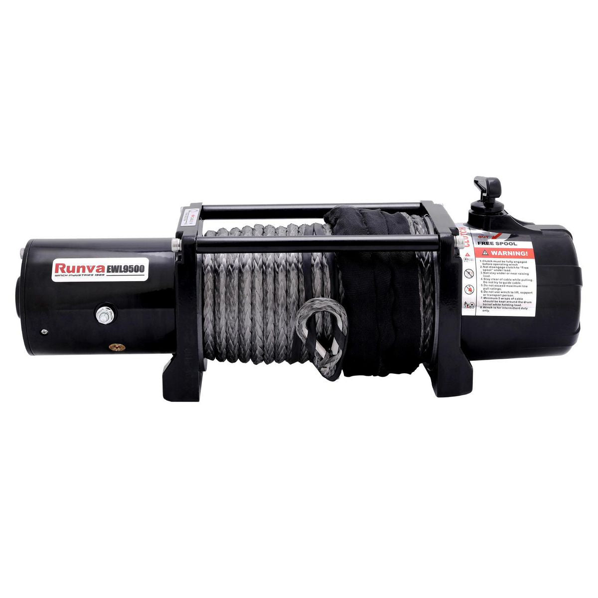 Runva 4x4 Elec Winch EWL9500 12V 9500lb With Synthetic Rope - EWL950012VD