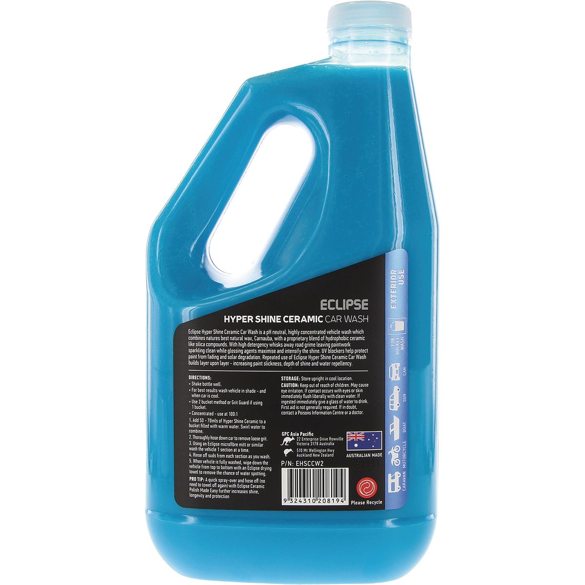 Eclipse Hyper Shine Ceramic Car Wash Shampoo 2L - EHSCCW2