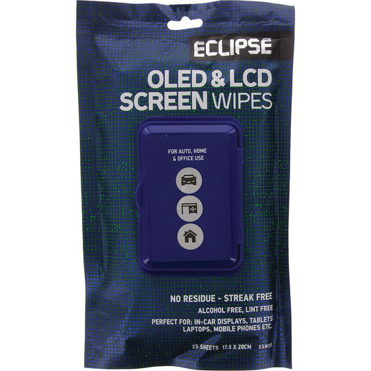 Eclipse OLED & LCD Screen Wipes 25 Pack - ESW25