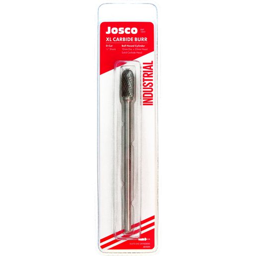 JOSCO Burr DCut 12x25 1/4 Shank Cylinder Ball Nose XL - JB2501
