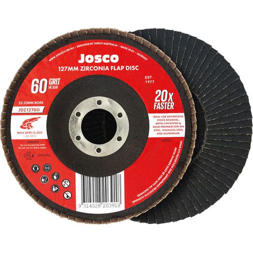 JOSCO Flap Disc 127mm 60g Zirconia - JDZ12760