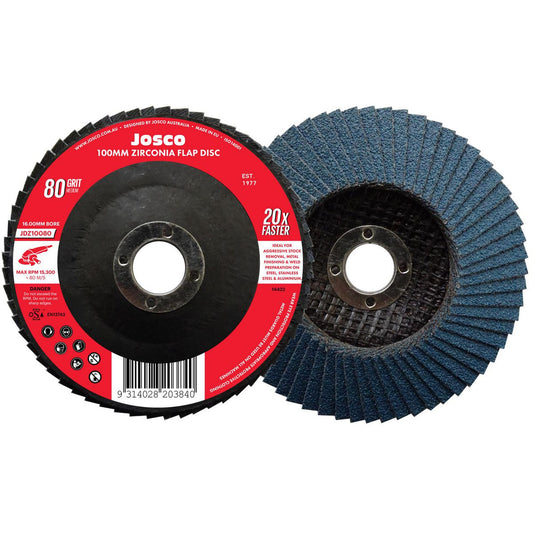 JOSCO Flap Disc 100x16 80g Zirconia - JDZ10080
