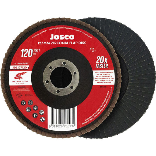 JOSCO Flap Disc 127x22 120g Zirconia - JDZ127120