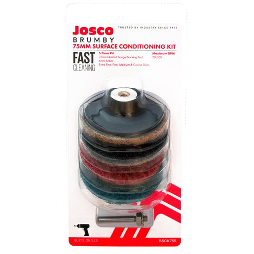 JOSCO Brumby Surface Conditioning Kit 75mm 5pce - BSCK755
