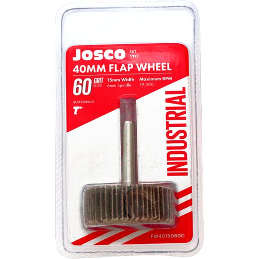 JOSCO Flap Wheel 40x15 60g 6 Spindle Packaged - FW4015060C