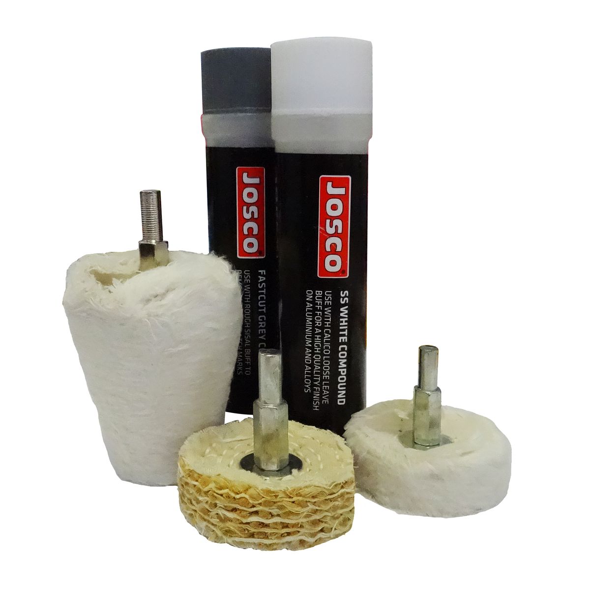 JOSCO Polishing Kit 50mm 5pce Hex Shaft - JMPKIT5