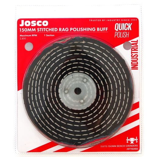 JOSCO Polishing Wheel 150x13 1 Sect Rag Stitched - JST15050