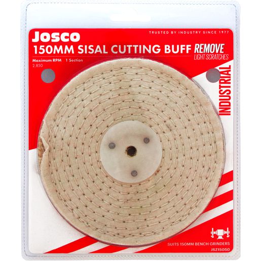 JOSCO Polishing Wheel 150x13 1 Sect Sisal Stitched - JSZ15050