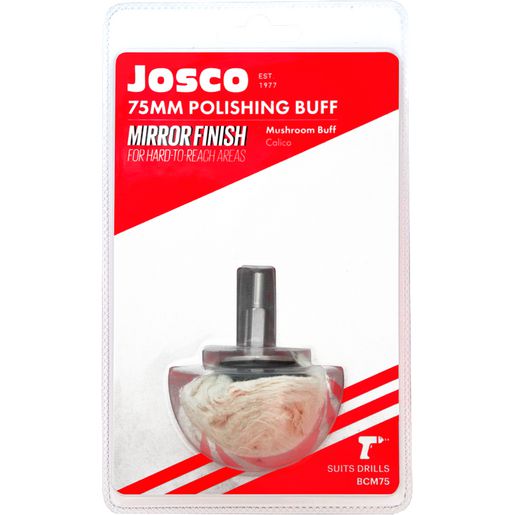 JOSCO Polishing Mushroom 75 Calico 6.3 Spindle - BCM75