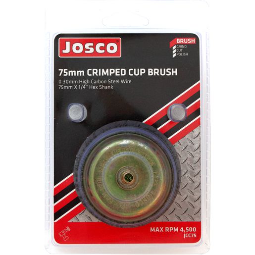 JOSCO Brush Cup CR 75mm 6.3 Hex Shaft - JCC75