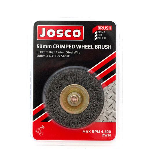 JOSCO Brush Wheel CR 50mm 6.3 Hex Shaft - JCW50