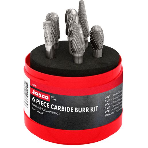 JOSCO Burr Kit 6pce 1/4 Shank  Carbide - JBS6