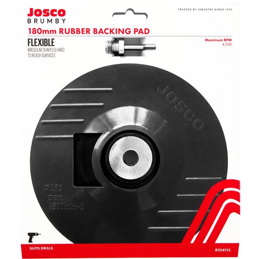 JOSCO Brumby 180mm Backing Pad Rubber M14 with Drill Adaptor - B104113