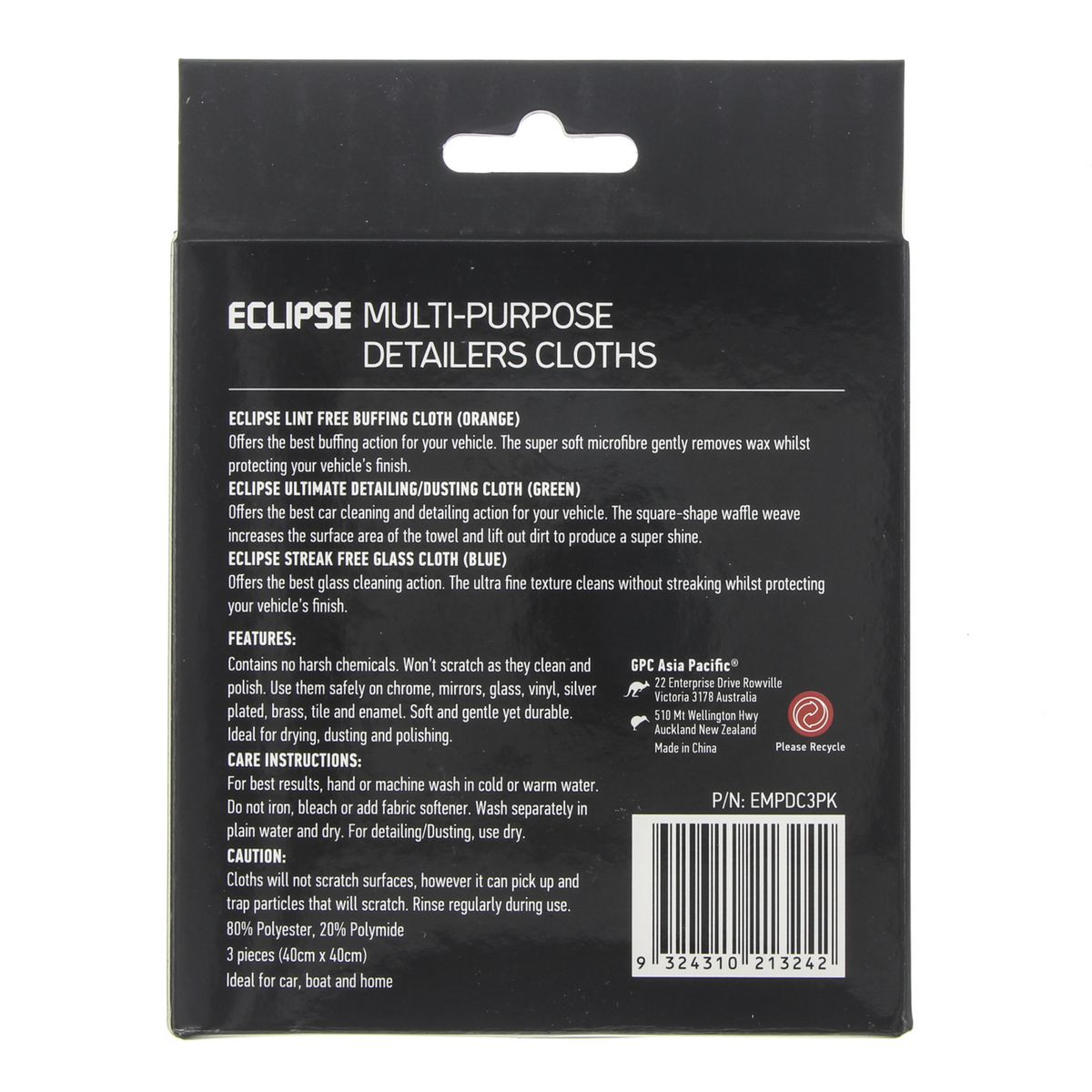 Eclipse Assorted Detailing Cloths 3 Pack - EMPDC3PK