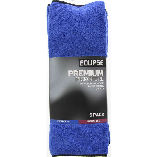 Eclipse Premium Microfibre Cloths 40 x 60cm 6 Pack - EPMFC6