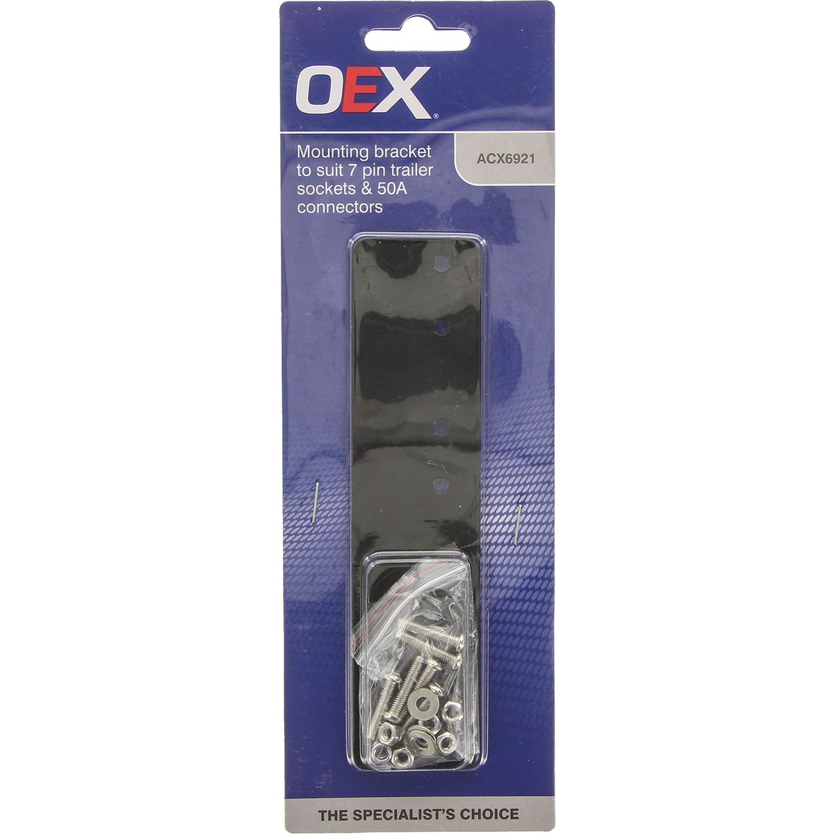 OEX Mounting Plate for 7 Pin Flat Trailer Socket and 50A Anderson Connector - ACX6921