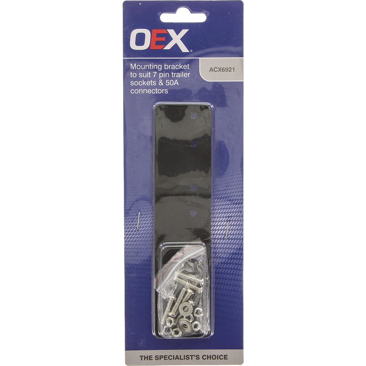 OEX Mounting Plate for 7 Pin Flat Trailer Socket and 50A Anderson Connector - ACX6921
