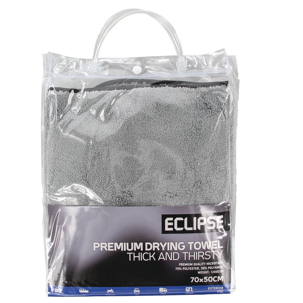Eclipse Thick and Thirsty Drying Towel Grey - EPDT50