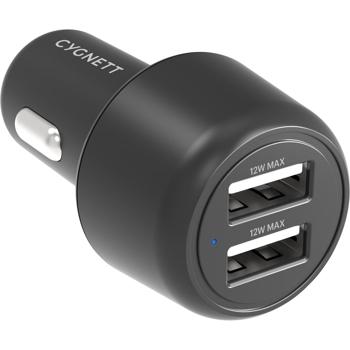 Cygnett 12W Dual Port Car Charger - Black - CY3679CYCCH