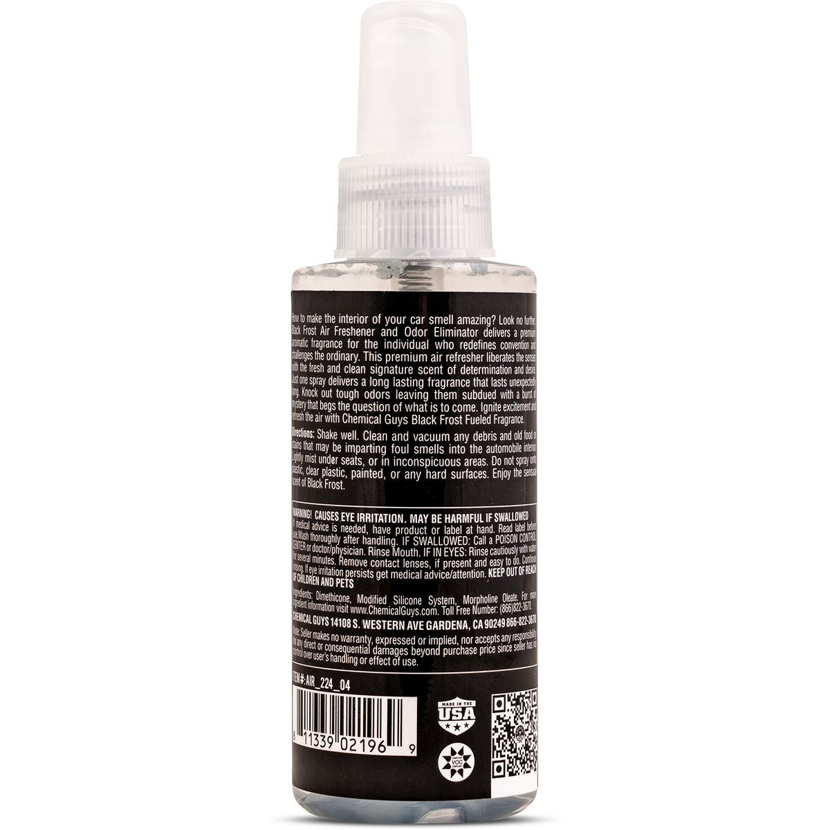 Chemical Guys Black Frost Air Freshener and Odour Eliminator 120ml - AIR_224_04