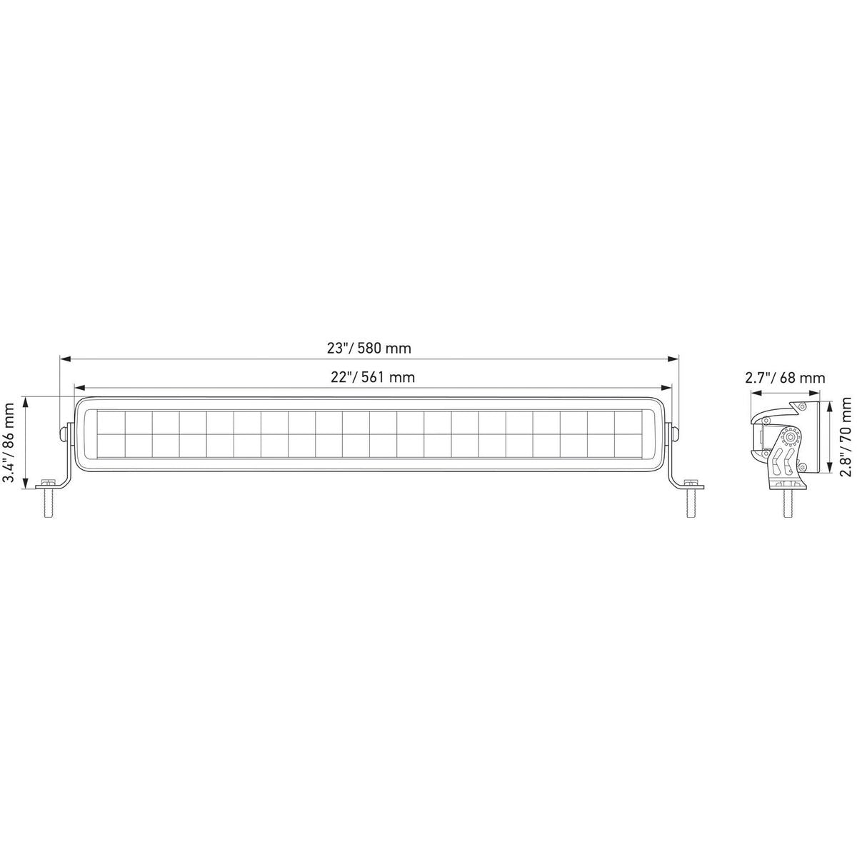 HELLA Black Magic 40 LED 21.5 Inch Dual Row Light Bar - 1FJ358176401