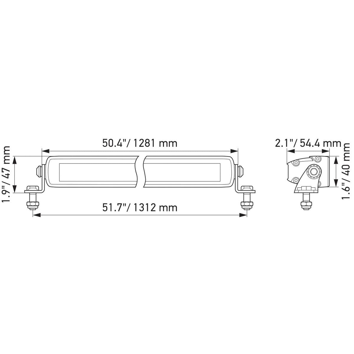 HELLA Black Magic 54 LED 50 Inch Light Bar - 1FJ358176331