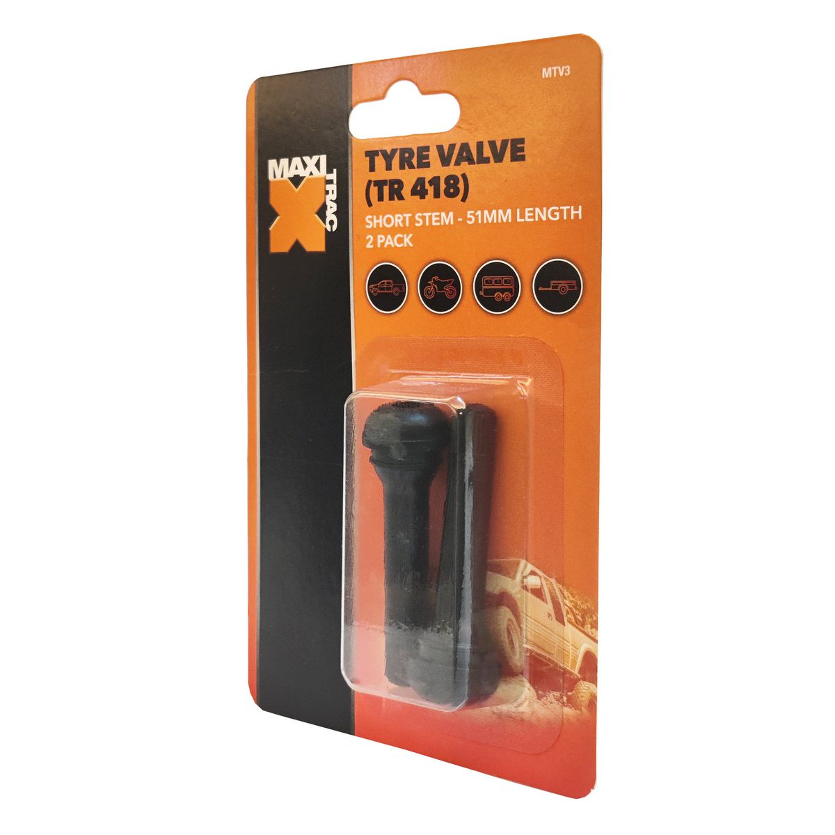 Maxi Trac Long Stem Tyre Valves 2 Pack - MTV3