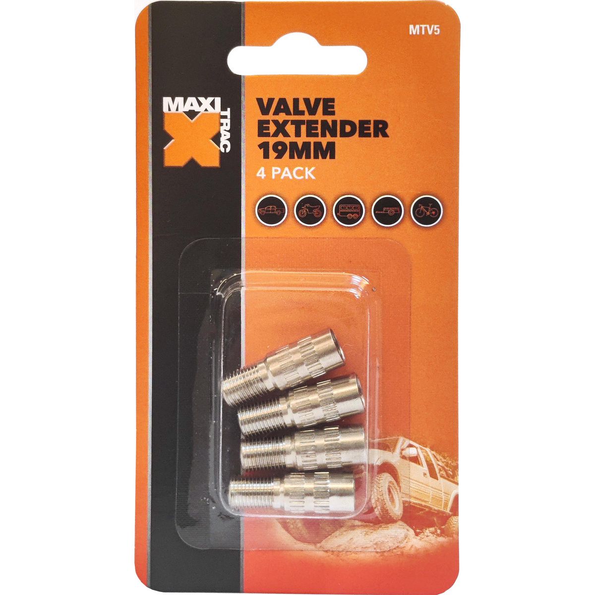 Maxi Trac Valve Extensions 19mm 4 Pack - MTV5