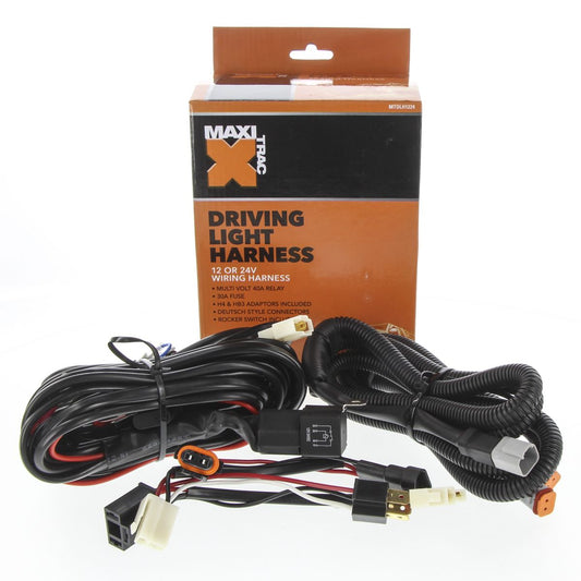 Maxi Trac Driving Light Harness 12/24V - MTDLH1224