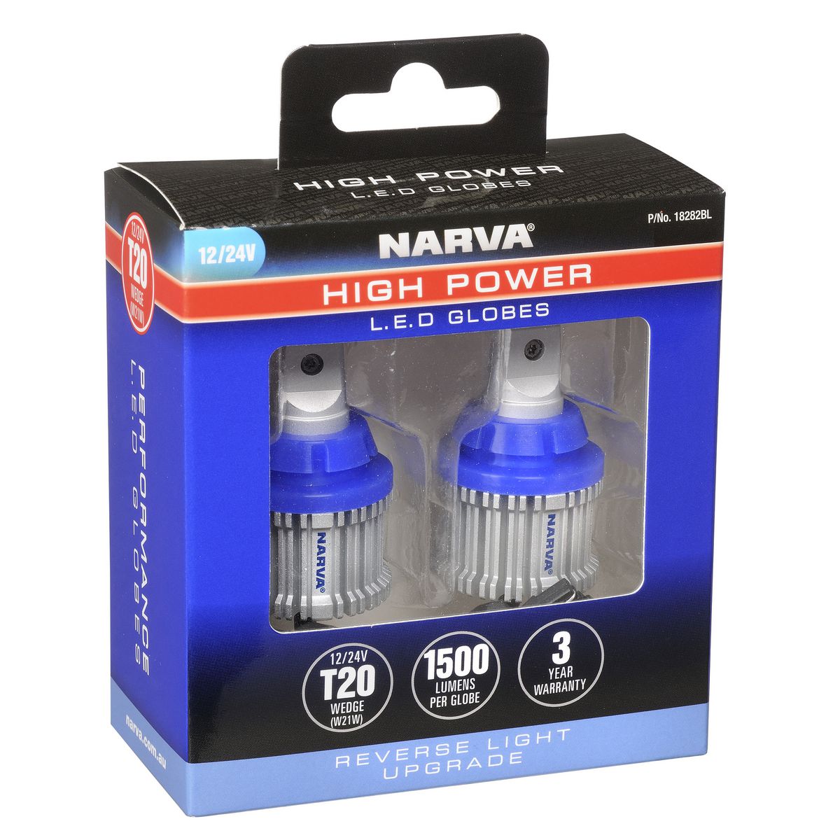 Narva 12/24V Gen III LED T20 High Power Reverse Globes - 18282BL