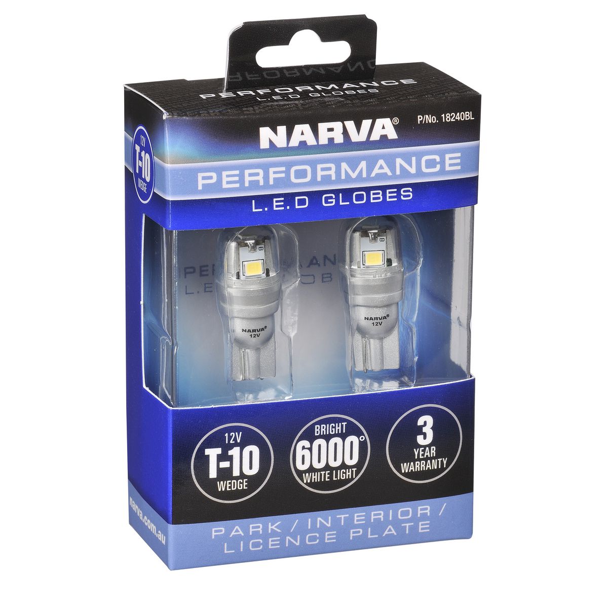 Narva 12V Gen III LED T10 Wedge Globes - 18240BL